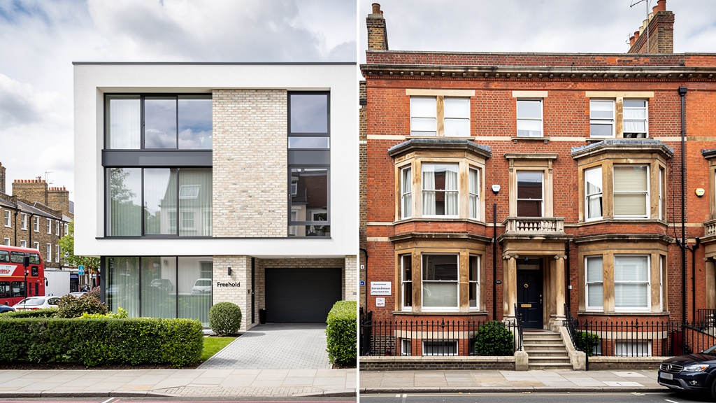 Comparison of freehold detached house and leasehold Victorian flat conversion in London